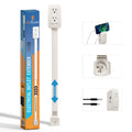 EZ Outlet Electrical Outlet Extender with USB-A USB-C & 2 AC Outlets Swivel Socket 22-34" Extension for Couches Nightstands Desks